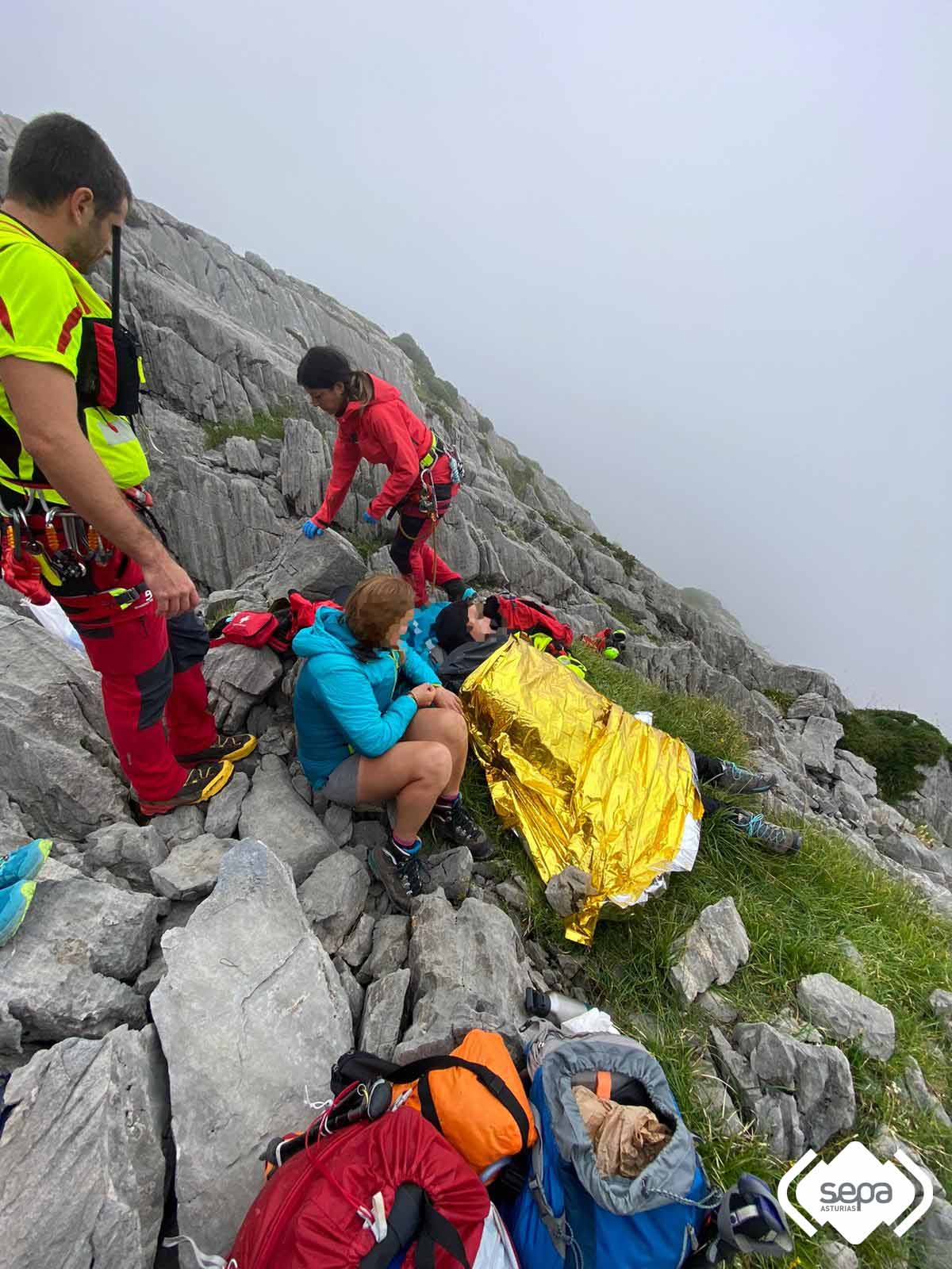 Intervencin en el rescate de montaa en Cangas de Ons.